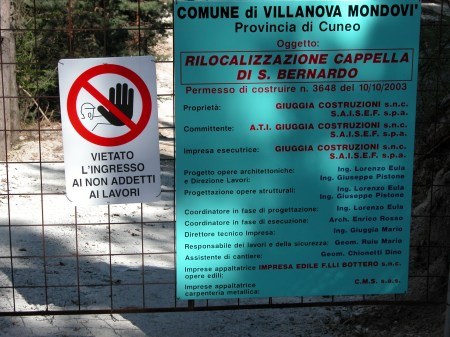 2003 - Ricollocazione Cappella di San Bernardo