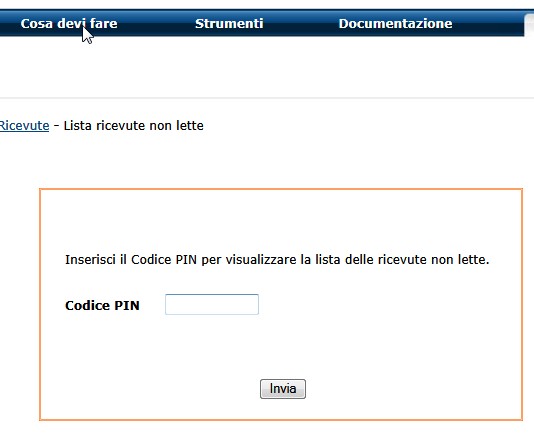 Richiesta PIN