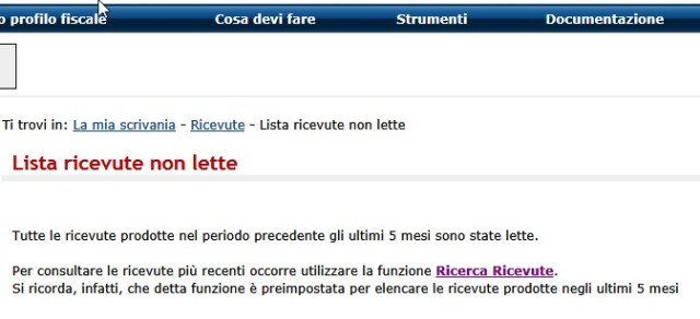 Situazione finale con tutte le ricevute lette