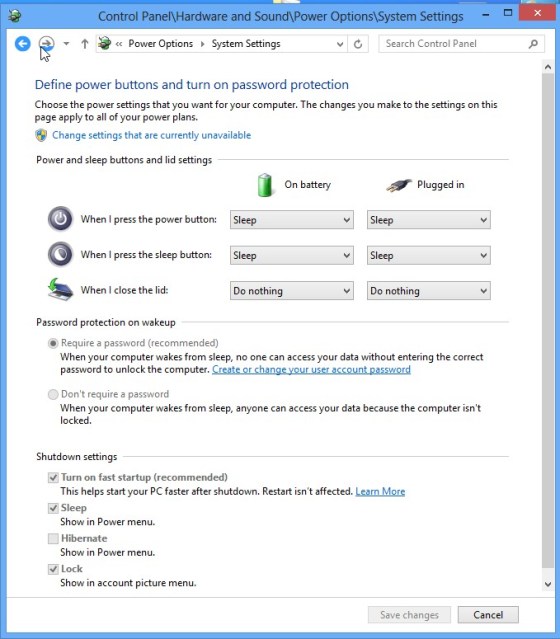 Impostazioni di spegnimento