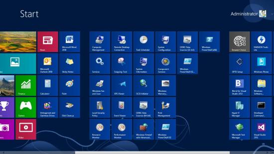 Tiles relative all'amministrazione 