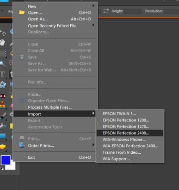 In Photoshop select Epson Perfection 2400 driver (even if the 1connected scanner is 1200)
