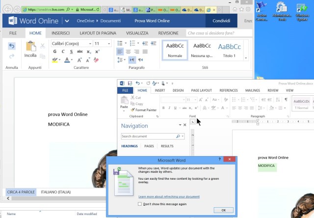 Condivisione tra Word Online e Word Desktop