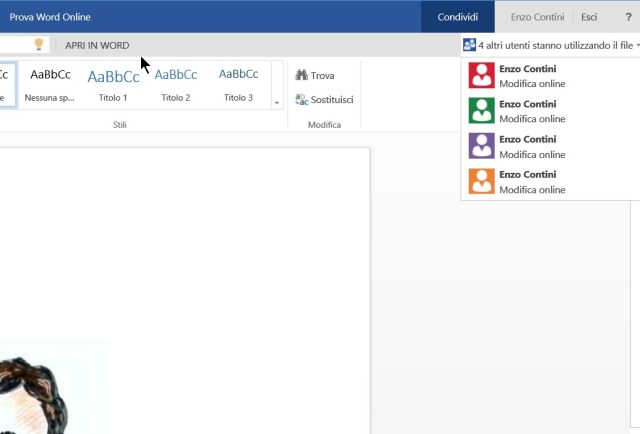 Lista delle persone che condividono il file 