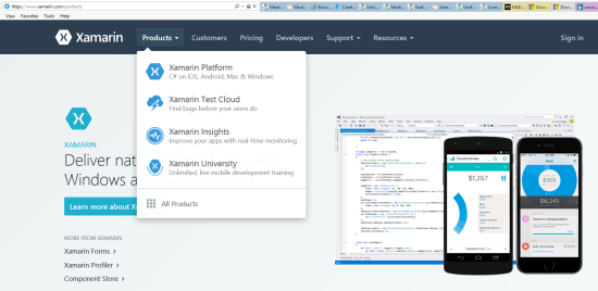 Xamarin.com site