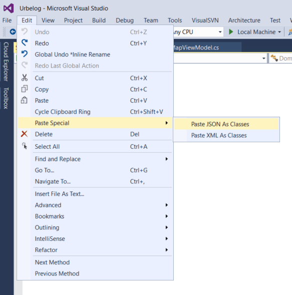 Past Special Past JSON Classes