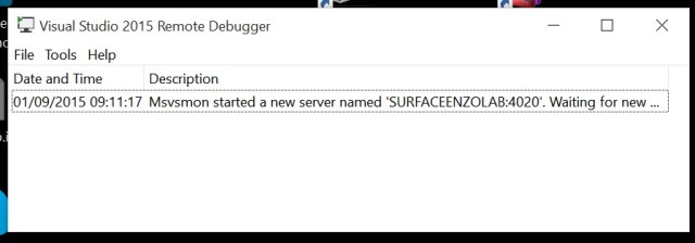 Remote Tools for VS2015
