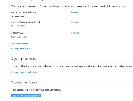 Two step authentication