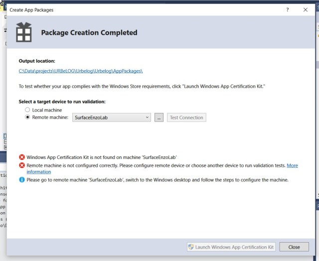 Run validation on remote device