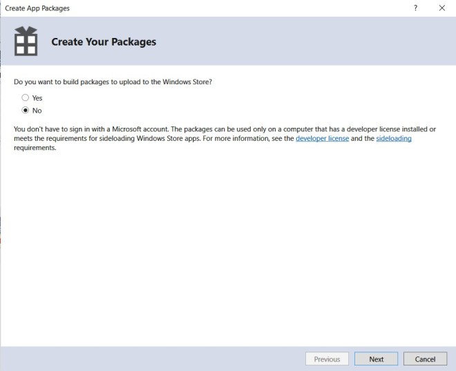 Side Loading WIndows Store app