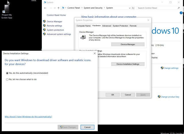 Device Installation Settings