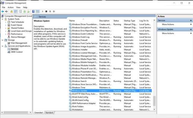 Stop Windows Update service