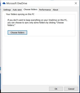 OneDrive - choose folders