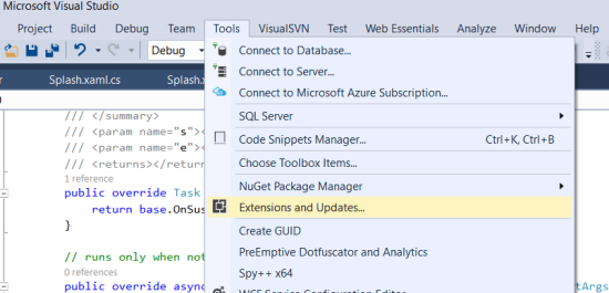 Go to Tools -> Extensions & Updates