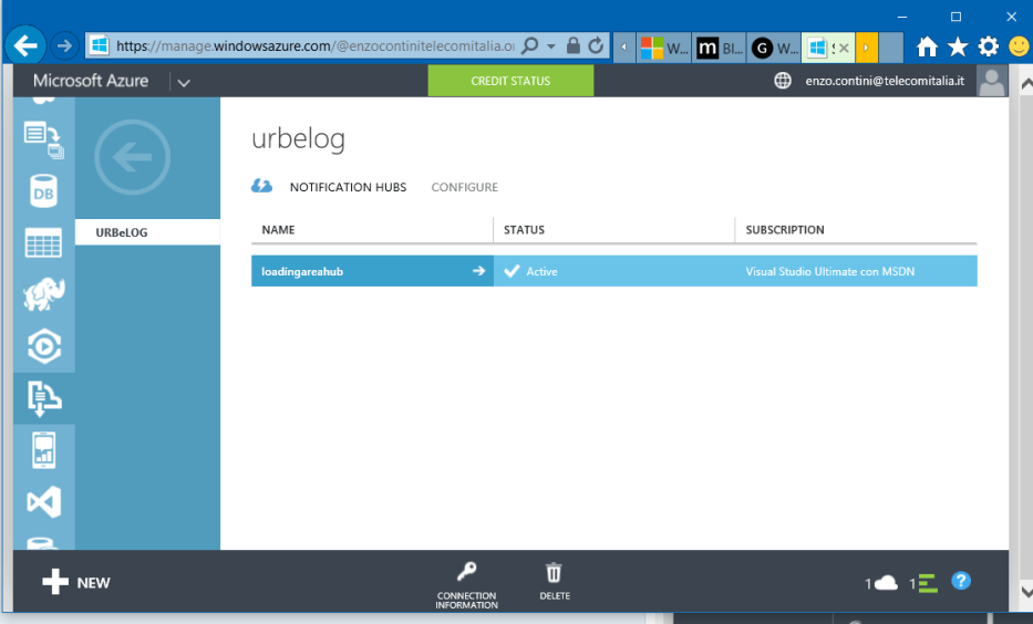 List of Notification Hubs in that namespace