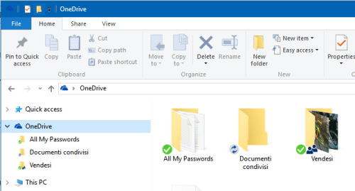 OneDrive folder in File Explorer
