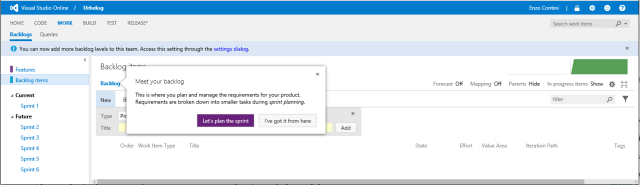Team Project - Work (backlog item)