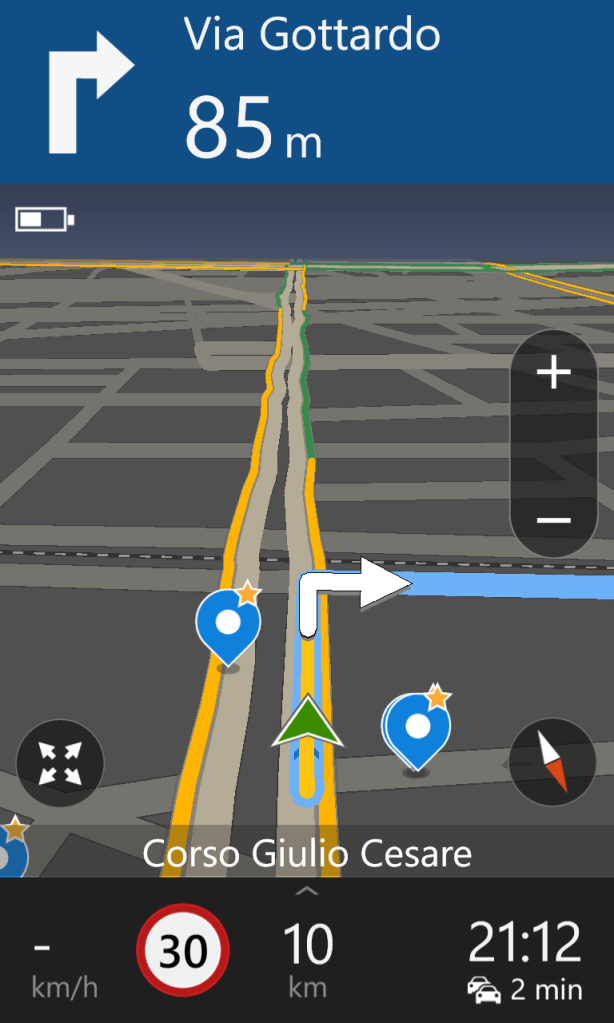 HERE: navigation (portrate mode)