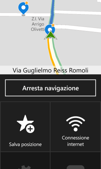HERE: menu options during navigation