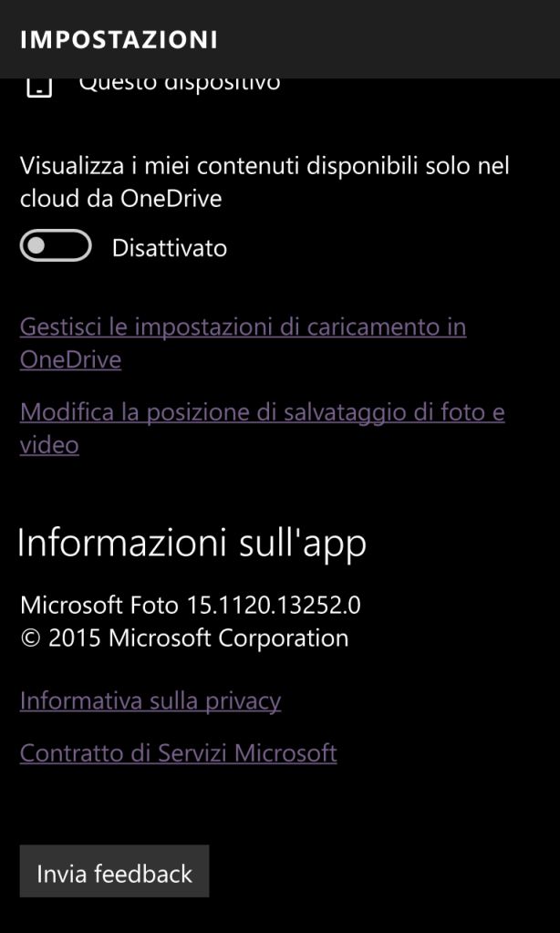 Send feedback from Photos app's Settings BottomAppBar  