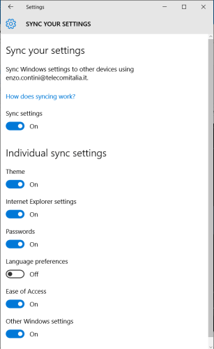 Settings ->Synch your settings