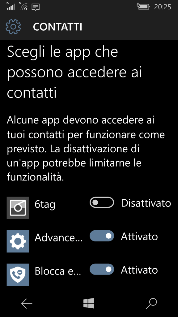 Settings -> Privacy - Contacts (2)
