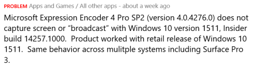 From the Feedback app