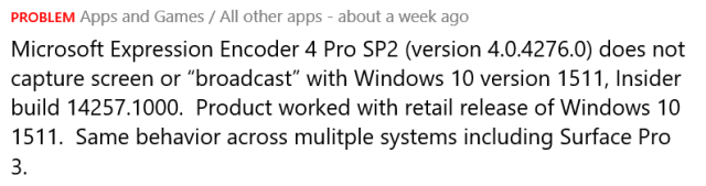 From the Feedback app