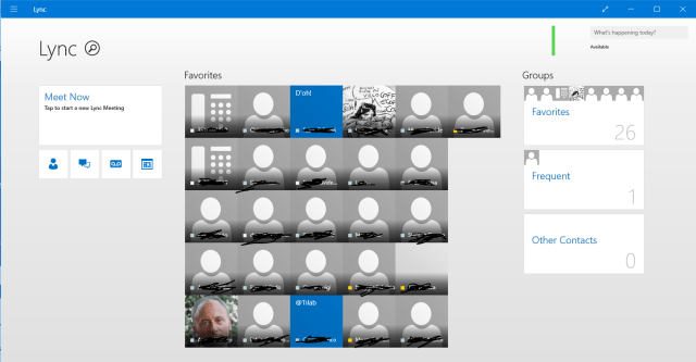 App Lync con windows grande