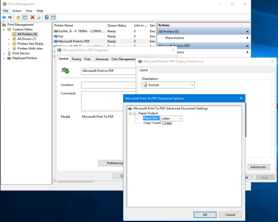 No options available to decrease the printer quality