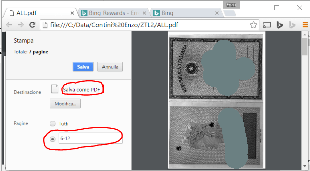 Split a pdf file, considering only few pages (2)