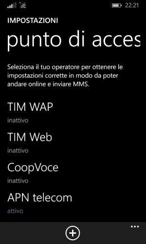APN selection on an <em>Windows Phone 8.1</em> device