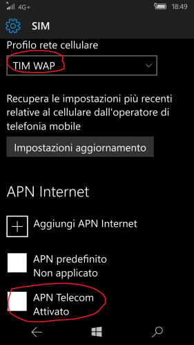 Correct settings to have also Hotspot mobile works using a private APN