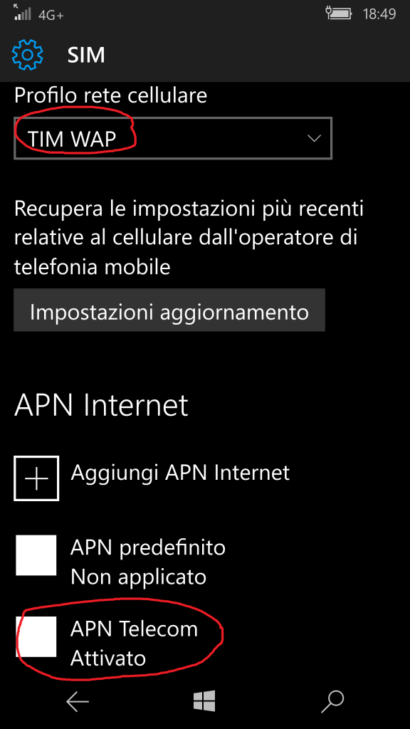 Correct settings to have also Hotspot mobile works using a private APN