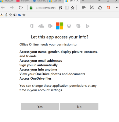 Allows the access to your cloud space to that extension