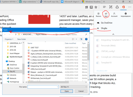 You can open whatever Office file available in the cloud or locally on the PC; create a new one 