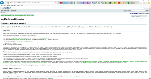 Sito del prof. Luciano Canepari