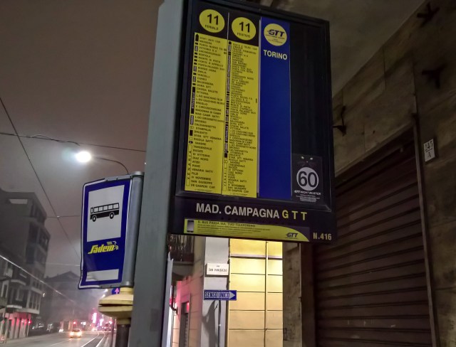 Torino Madonna di Campagna - Fermata 416 - via Stradella angolo C.so Grosseto  - direzione Torino Centro