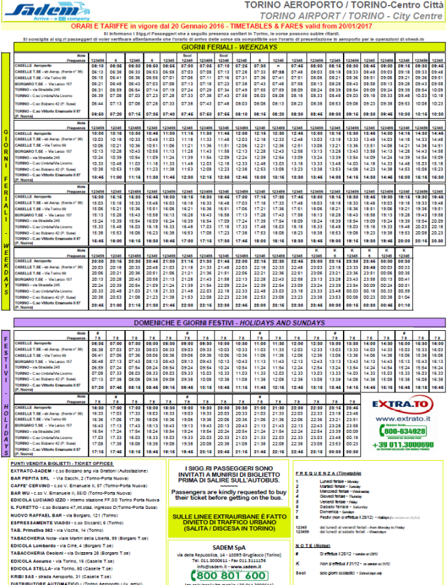 Bus SADEM - Caselle Aeroporto -> Torino