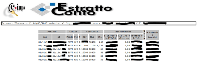 Estratto conto scaricabile premendo il tasto Stampa