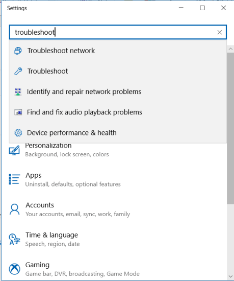 Search for embedded troubleshoots