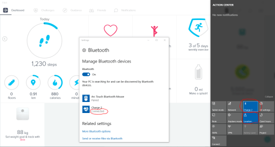 Verificare la connessione Bluetooth e la location