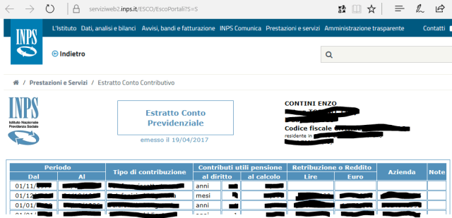 Estratto conto contributivo