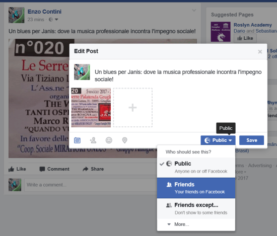 Check the privacy of your last post (2)