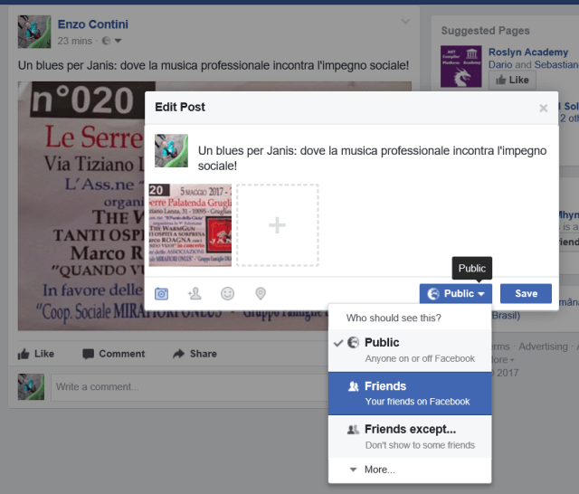 Check the privacy of your last post (2)