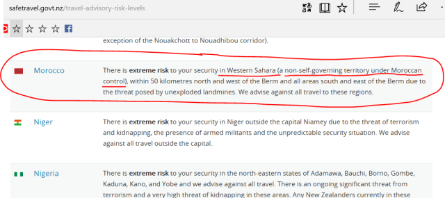 Livello di rischio per ciascuna nazione (con specifiche indicazioni)