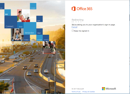 Redirection to the Company authentication server