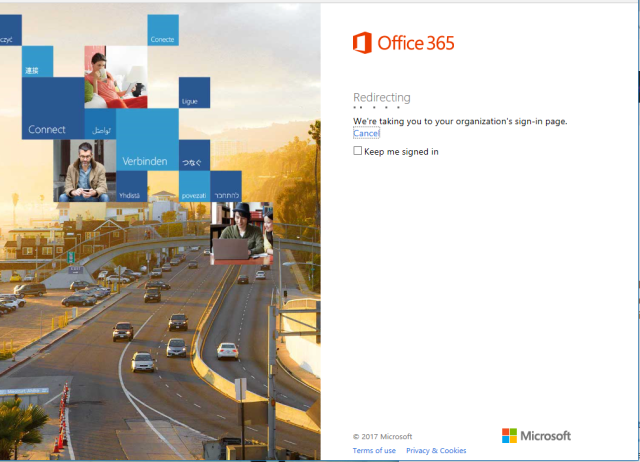 Redirection to the Company authentication server