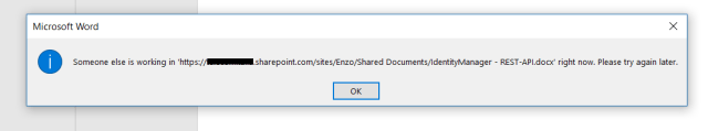 No simultaneous local editing of a local document is allowed: use instead the online version of Office