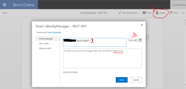 Cooperative editing of a document